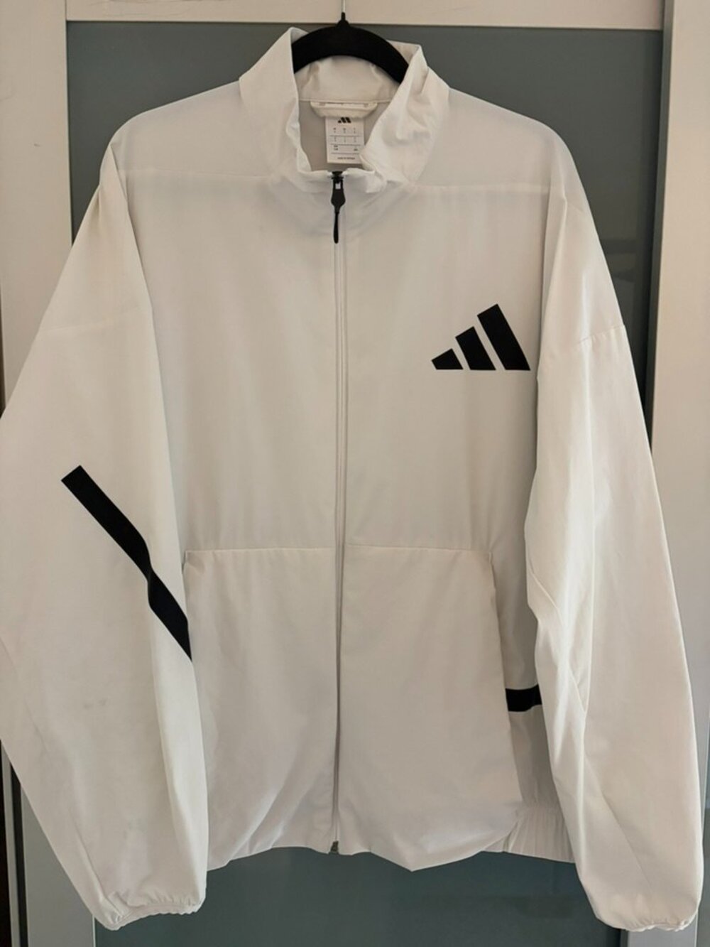 Adidas Z.N.E. Woven Track Top Jacket – White/Black – Men’s Large
